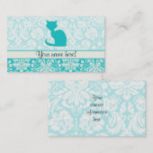 Blauwgroen kat visitekaartje (Voorkant / Achterkant)