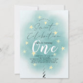 Blauwgroen Katoen Snoep Sweet Boy 1e verjaardag Kaart (Voorkant)