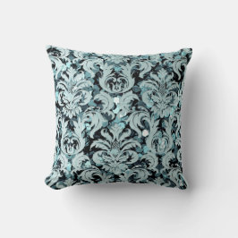 Blauwgroen katoenhoudend, zilverdampnazeesequine kussen