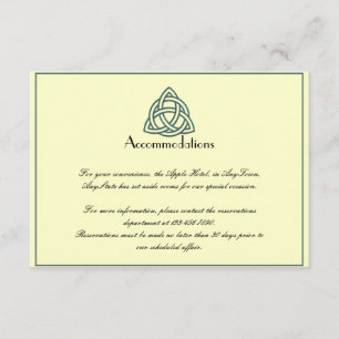 Blauwgroen Keltische knoop Wedding Insert Informatiekaartje