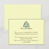 Blauwgroen Keltische knoop Wedding Insert Informatiekaartje (Voorkant / Achterkant)