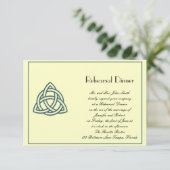 Blauwgroen Keltische Niet Wedding Rehearsal Kaart (Staand voorkant)