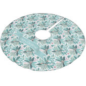 Blauwgroen Kerst Holly Berries Patroon#17 ID1009 Kerstboom Rok (Gekanteld)