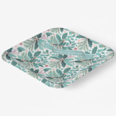 Blauwgroen Kerst Holly Berries Patroon#17 ID1009 Papieren Bordje (Gebogen)