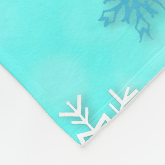Blauwgroen kerst met Waterverf en sneeuwvlokken Fleece Deken (Hoek)