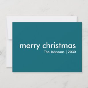 Blauwgroen kerst Rookblauw Minimale Eenvoudige r Feestdagenkaart