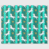 Blauwgroen kerst van Unicorn Cadeaupapier (Vlak)
