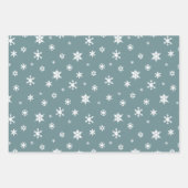Blauwgroen kerstAfbeeldingen Snowflakes Twigs Patt Inpakpapier Vel (Voorkant 2)