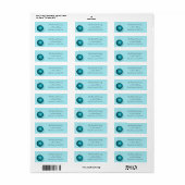 Blauwgroen kerstbalmonogram etiket (Full Sheet)