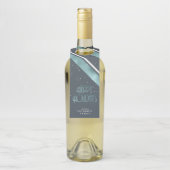 Blauwgroen kerstband ID862 Flessenhanger (Op fles)