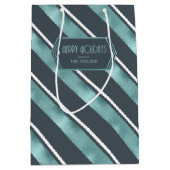 Blauwgroen kerstband ID862 Medium Cadeauzakje (Voorkant)