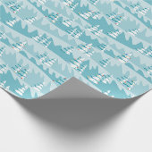 Blauwgroen kerstbomen cadeaupapier (Hoek)