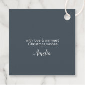 Blauwgroen kerstbomen en Snowflakes ID863 Bedankjes Labels (Achterkant)