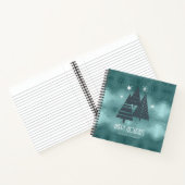 Blauwgroen kerstbomen en Snowflakes ID863 Notitieboek (Binnen)