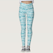 Blauwgroen kerstbomen leggings (Voorkant)