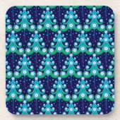 Blauwgroen kerstbomen Onderzetters (Voorkant)