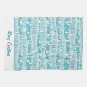 Blauwgroen kerstbomen theedoek (Horizontaal)