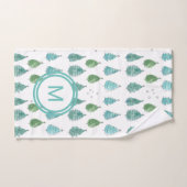 Blauwgroen kerstbomen voor monogram bad handdoek (Handdoek)