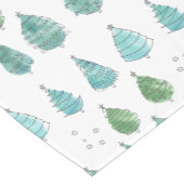 Blauwgroen kerstbomen voor monogram korte tafelloper (Hoek)