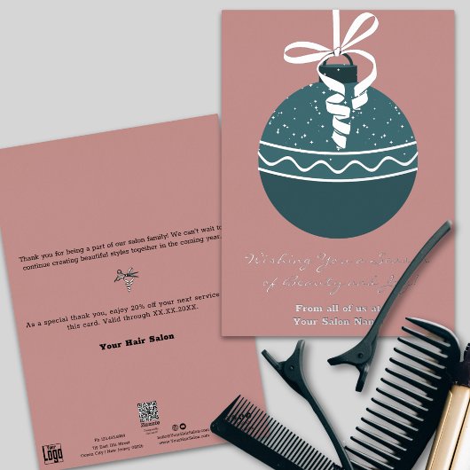 Blauwgroen kerstboom Bauble Folie vakantie Kaart