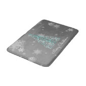 Blauwgroen kerstboom en snowflakes Bath Mat (Gekanteld)