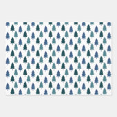 Blauwgroen kerstboom Glitter Stripes Inpakpapier Vel (Voorkant 2)