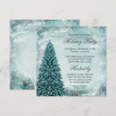 Blauwgroen kerstboomfeestdag kaart (Voorkant / Achterkant)