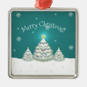 Blauwgroen kerstboomkeramisch Ornament (Voorkant)