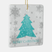 Blauwgroen kerstboomkeramisch Ornament (Rechts)