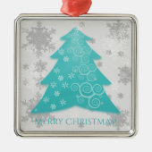 Blauwgroen kerstboomkeramisch Ornament (Voorkant)