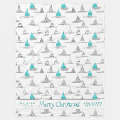 Blauwgroen kerstboompatroon#5 ID1009 Fleece Deken (Voorkant)