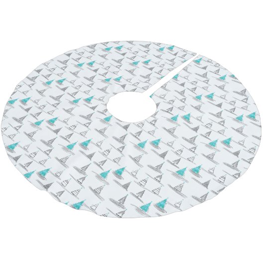 Blauwgroen kerstboompatroon#5 ID1009 Kerstboom Rok (Gekanteld)