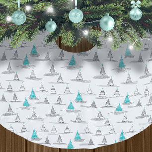 Blauwgroen kerstboompatroon#5 ID1009 Kerstboom Rok