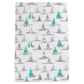 Blauwgroen kerstboompatroon#5 ID1009 Medium Cadeauzakje (Achterkant)