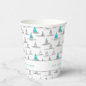 Blauwgroen kerstboompatroon#5 ID1009 Papieren Bekers (Rechts)