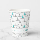 Blauwgroen kerstboompatroon#5 ID1009 Papieren Bekers (Voorkant)