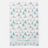 Blauwgroen kerstboompatroon#5 ID1009 Theedoek (Verticaal)
