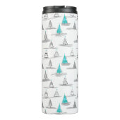 Blauwgroen kerstboompatroon#5 ID1009 Thermosbeker (Achterkant)