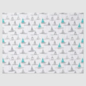 Blauwgroen kerstboompatroon#5 ID1009 Tissuepapier (Voorkant)