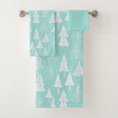 Blauwgroen kerstboompatroon#6 ID1009 Bad Handdoek (Insitu)