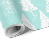 Blauwgroen kerstboompatroon#6 ID1009 Cadeaupapier (Rol Hoek)