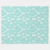 Blauwgroen kerstboompatroon#6 ID1009 Fleece Deken (Voorkant (Horizontaal))