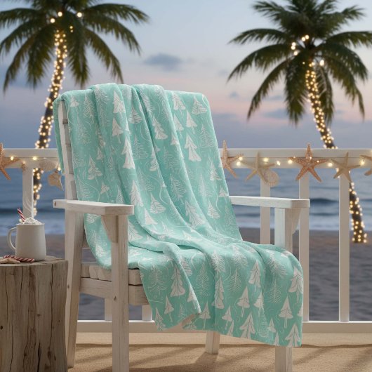 Blauwgroen kerstboompatroon#6 ID1009 Fleece Deken