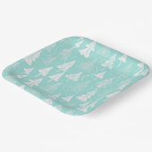 Blauwgroen kerstboompatroon#6 ID1009 Papieren Bordje (Gebogen)