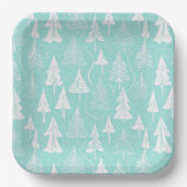 Blauwgroen kerstboompatroon#6 ID1009 Papieren Bordje (Voorkant)