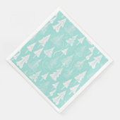 Blauwgroen kerstboompatroon#6 ID1009 Servet (Hoek)