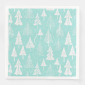 Blauwgroen kerstboompatroon#6 ID1009 Servet (Voorkant)