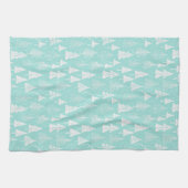 Blauwgroen kerstboompatroon#6 ID1009 Theedoek (Horizontaal)