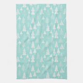 Blauwgroen kerstboompatroon#6 ID1009 Theedoek (Verticaal)