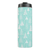 Blauwgroen kerstboompatroon#6 ID1009 Thermosbeker (Voorkant)